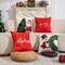 Christmas Throw Pillow Covers 18x18 in Set of 4 Decorations,Decorative Snowman Santa Pillow Case for Couch Sofa Winter Holiday Indoor Outdoor Home Red White Xams Decor